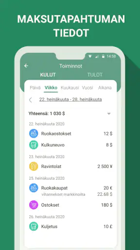 Rahan hallinta - budjetti screenshot