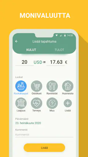 Rahan hallinta - budjetti screenshot