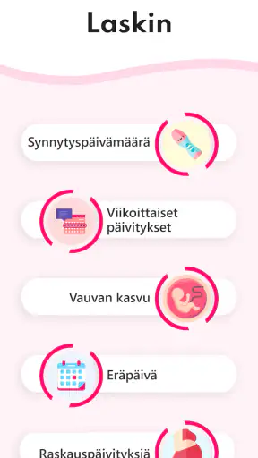 Raskauden laskin viikoittain screenshot
