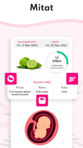 Raskauden laskin viikoittain screenshot