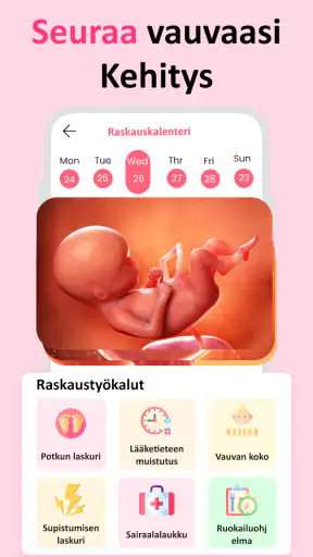 raskaus sovellus vauvan kehity screenshot