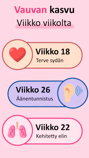raskaus sovellus vauvan kehity screenshot