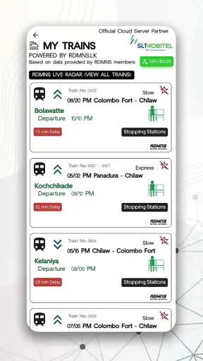 RDMNS.LK : Live Train Alerts screenshot