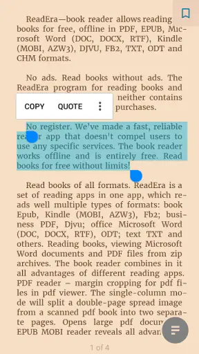 ReadEra kirjan lukija pdf epub screenshot