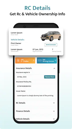 RTO Vehicle Information App screenshot