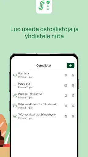S-ostoslista screenshot
