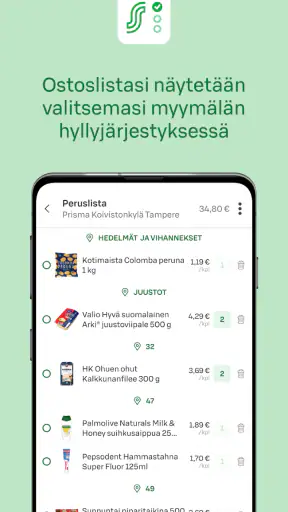 S-ostoslista screenshot