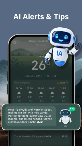 Sää: Tekoälyhälytykset screenshot