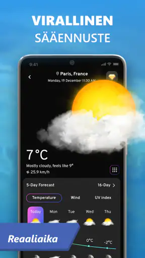 Sääennuste ja widget screenshot