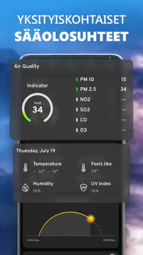 Sääennuste ja widget screenshot