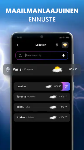 Sääennuste ja widget screenshot