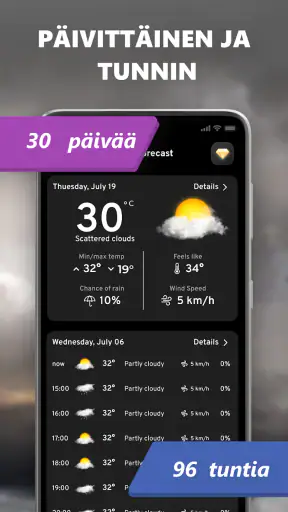 Sääennuste ja widget screenshot
