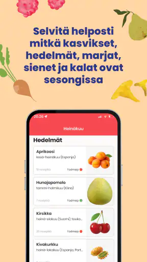 Satokausi®-sovellus screenshot