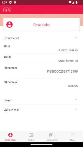 Simo — palkkalaskelma Sillasta screenshot