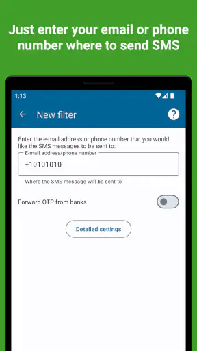 SMS forwarder screenshot