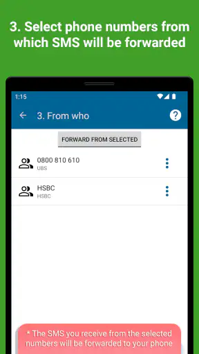 SMS forwarder screenshot