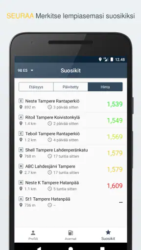 Tankille - tankkaa halvimmalla screenshot