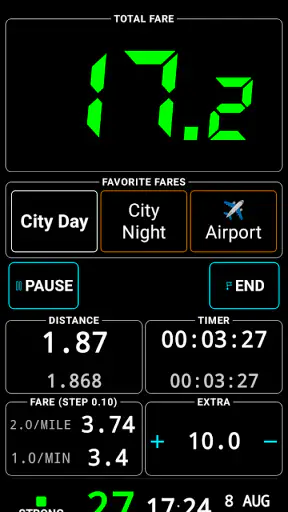 Taximeter. GPS taxi cab meter. screenshot