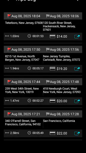 Taximeter. GPS taxi cab meter. screenshot