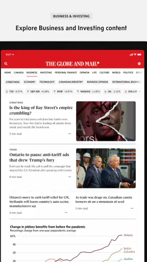 The Globe and Mail screenshot