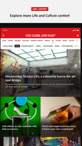 The Globe and Mail screenshot