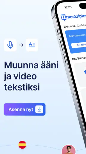 Transkriptor: Puhe Tekstiksi screenshot