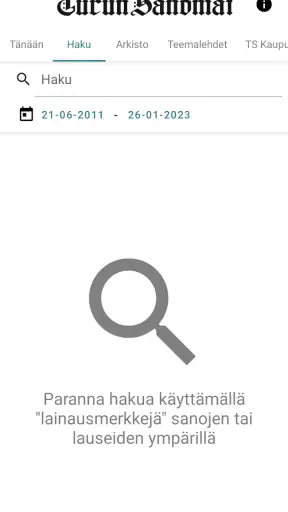 Turun Sanomat näköislehti screenshot