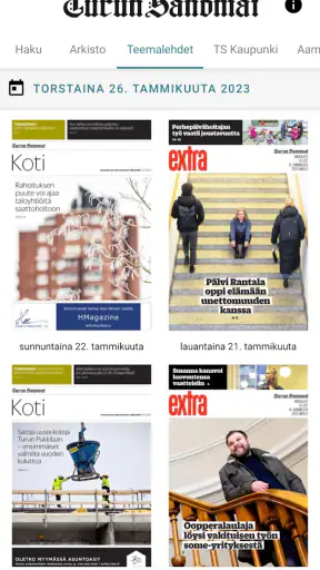 Turun Sanomat näköislehti screenshot