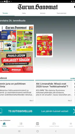 Turun Sanomat näköislehti screenshot