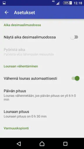 Työaika screenshot