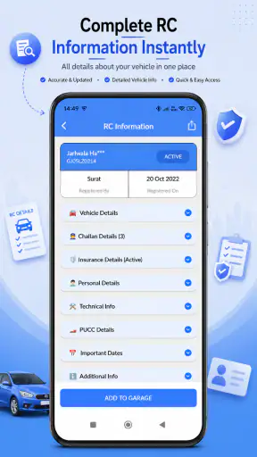 Vahan - eChallan, Vehicle Info screenshot