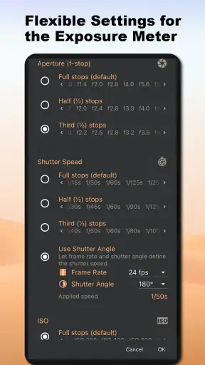 Valomittari - Lux, Valotus screenshot