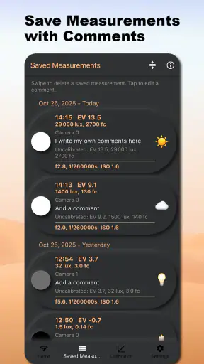 Valomittari - Lux, Valotus screenshot
