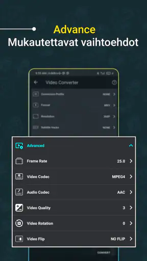 Video muuntaa, kompressori screenshot