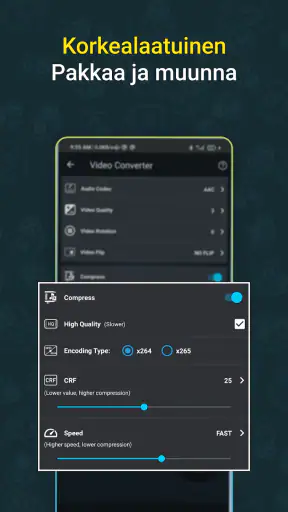 Video muuntaa, kompressori screenshot