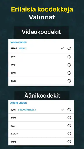 Video muuntaa, kompressori screenshot