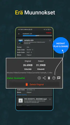 Video muuntaa, kompressori screenshot