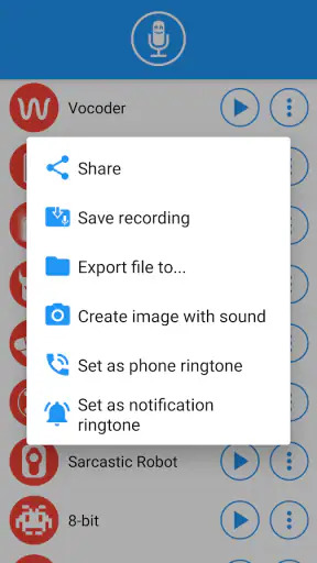 Voice changer with effects screenshot