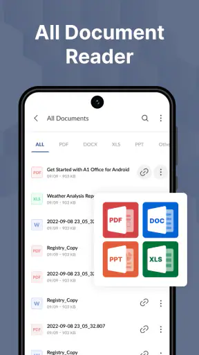 Word, PDF, XLS, PPT: A1 Office screenshot