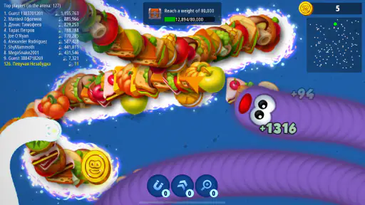 Worms Zone - Nälkäinen käärme screenshot
