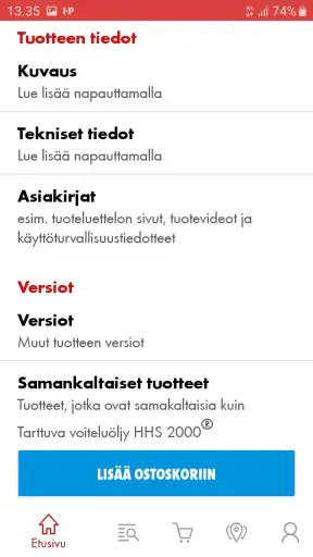 WürthShop Mobiilisovellus screenshot