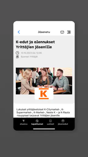 Yrittäjät-sovellus screenshot