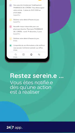 24/7 app. pour les remplaçants screenshot