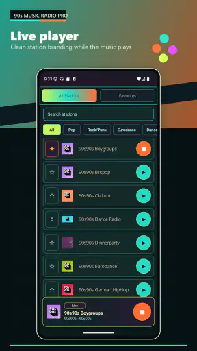 90 music radio Pro screenshot