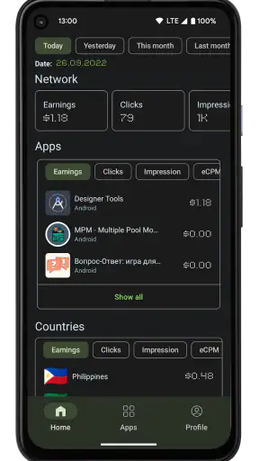 AdMobile - AdMob Metrics screenshot
