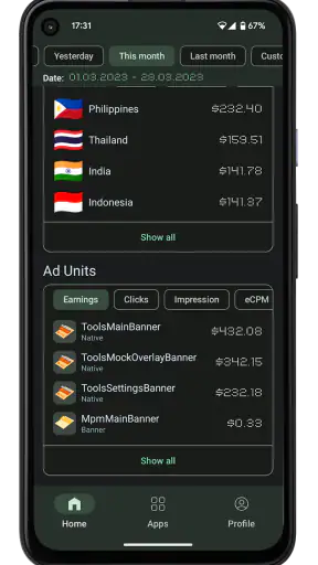 AdMobile - AdMob Metrics screenshot