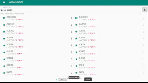 Alphagram-R : Anagrammes screenshot
