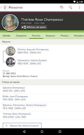 Arbre Familial de FamilySearch screenshot