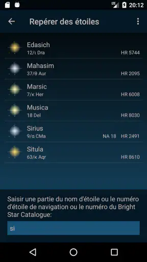 Astrolapp carte du ciel étoilé screenshot