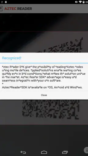 Aztec Reader Demo screenshot